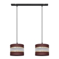 Lampadario a sospensione con filo HELEN 2xE27/15W/230V marrone/nero/oro