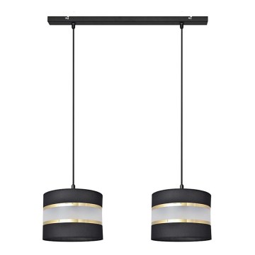 Lampadario a sospensione con filo HELEN 2xE27/15W/230V nero/oro
