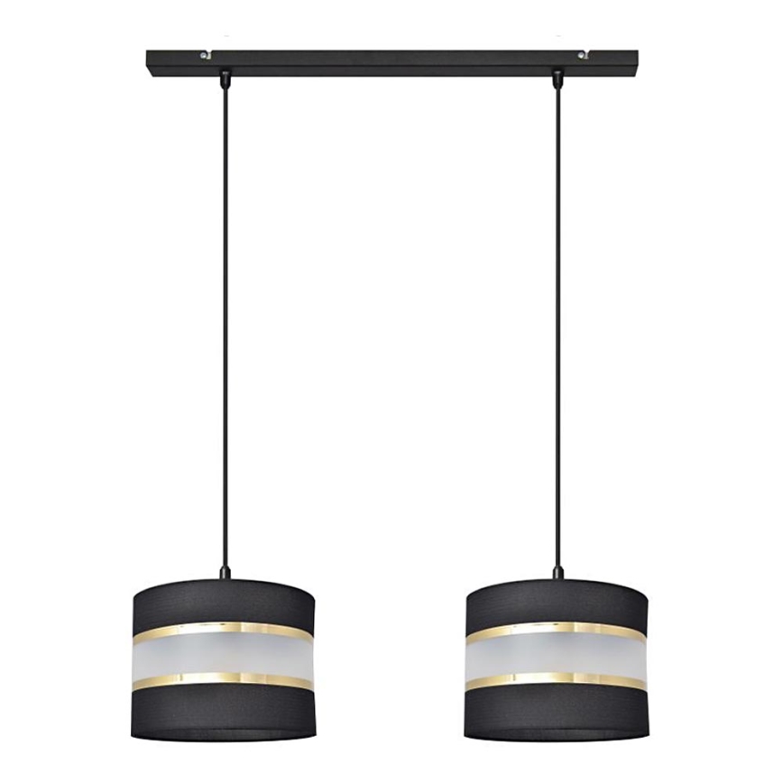 Lampadario a sospensione con filo HELEN 2xE27/15W/230V nero/oro
