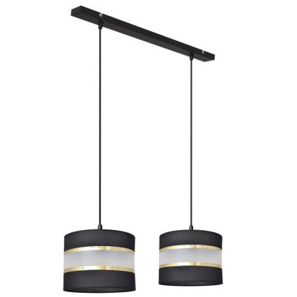 Lampadario a sospensione con filo HELEN 2xE27/15W/230V nero/oro