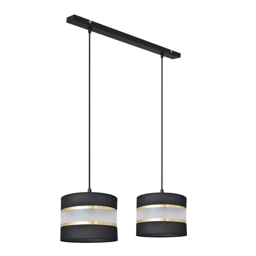 Lampadario a sospensione con filo HELEN 2xE27/15W/230V nero/oro