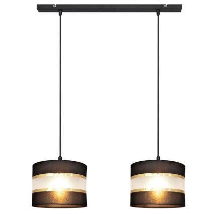 Lampadario a sospensione con filo HELEN 2xE27/15W/230V nero/oro