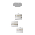 Lampadario a sospensione con filo HELEN 3xE27/15W/230V bianco/oro