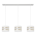 Lampadario a sospensione con filo HELEN 3xE27/15W/230V bianco/oro