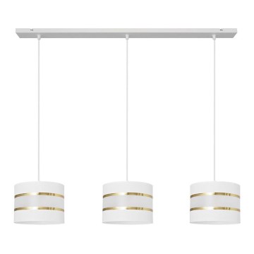 Lampadario a sospensione con filo HELEN 3xE27/15W/230V bianco/oro