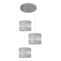 Lampadario a sospensione con filo HELEN 3xE27/15W/230V grigio/argento