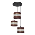 Lampadario a sospensione con filo HELEN 3xE27/15W/230V marrone/nero/oro