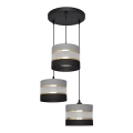 Lampadario a sospensione con filo HELEN 3xE27/15W/230V nero/grigio/oro