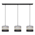 Lampadario a sospensione con filo HELEN 3xE27/15W/230V nero/grigio/oro