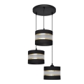Lampadario a sospensione con filo HELEN 3xE27/15W/230V nero/oro