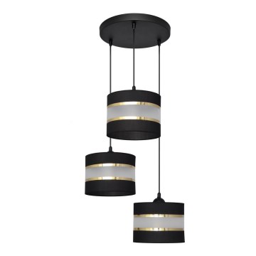 Lampadario a sospensione con filo HELEN 3xE27/15W/230V nero/oro