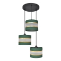 Lampadario a sospensione con filo HELEN 3xE27/15W/230V verde/oro