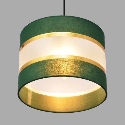 Lampadario a sospensione con filo HELEN 3xE27/15W/230V verde/oro