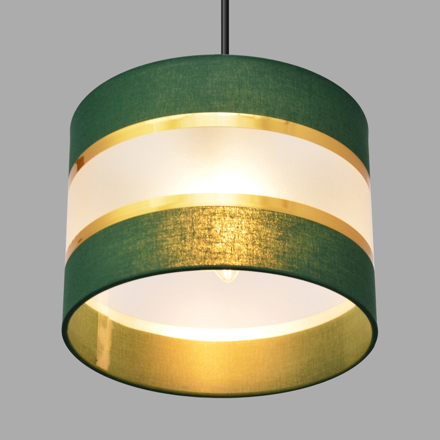 Lampadario a sospensione con filo HELEN 3xE27/15W/230V verde/oro