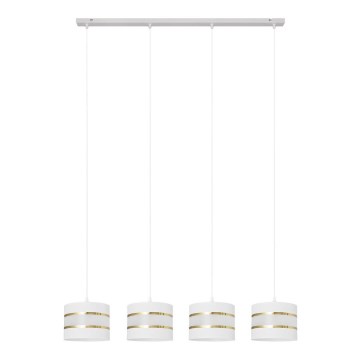 Lampadario a sospensione con filo HELEN 4xE27/15W/230V bianco/oro