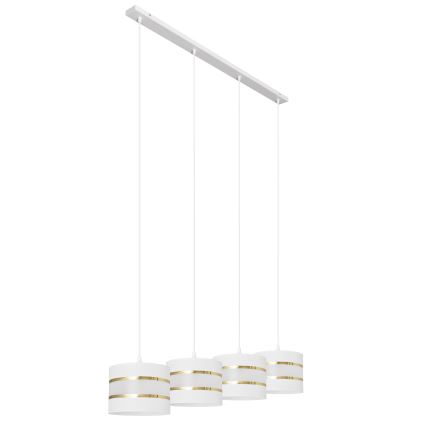 Lampadario a sospensione con filo HELEN 4xE27/15W/230V bianco/oro