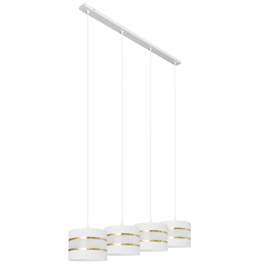 Lampadario a sospensione con filo HELEN 4xE27/15W/230V bianco/oro
