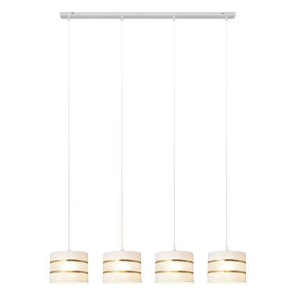 Lampadario a sospensione con filo HELEN 4xE27/15W/230V bianco/oro
