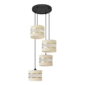 Lampadario a sospensione con filo HELEN 4xE27/15W/230V color crema/nero/oro