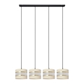 Lampadario a sospensione con filo HELEN 4xE27/15W/230V color crema/nero/oro
