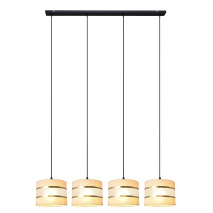 Lampadario a sospensione con filo HELEN 4xE27/15W/230V color crema/nero/oro