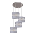 Lampadario a sospensione con filo HELEN 4xE27/15W/230V grigio/argento