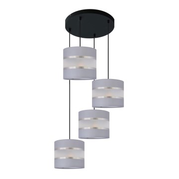 Lampadario a sospensione con filo HELEN 4xE27/15W/230V grigio/nero