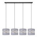Lampadario a sospensione con filo HELEN 4xE27/15W/230V grigio/nero