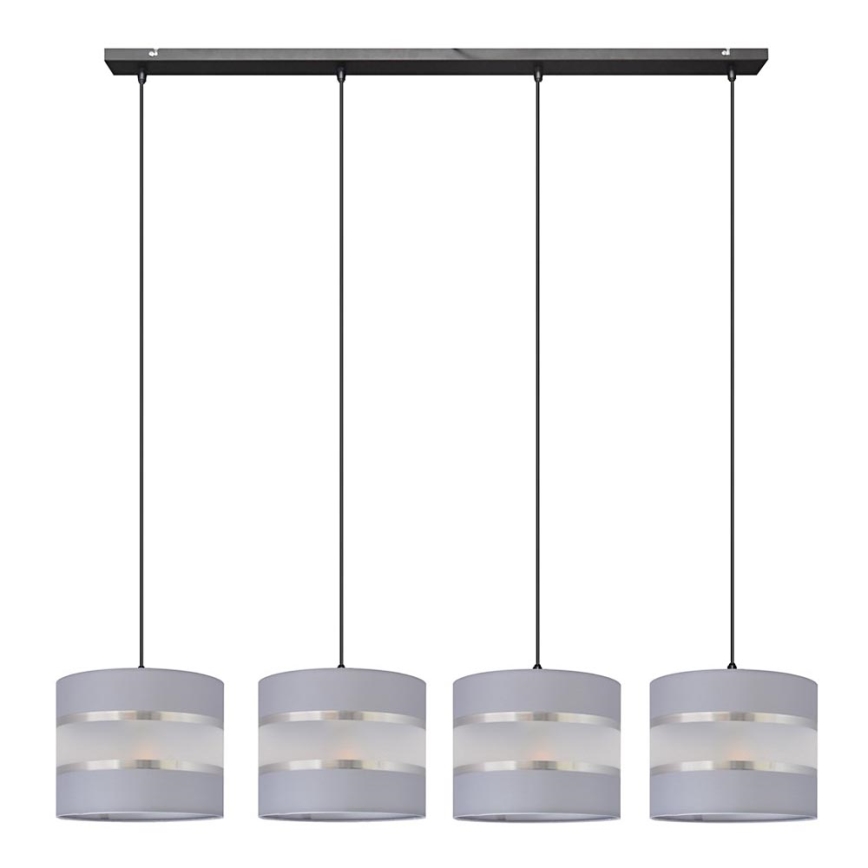 Lampadario a sospensione con filo HELEN 4xE27/15W/230V grigio/nero