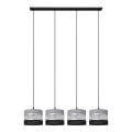 Lampadario a sospensione con filo HELEN 4xE27/15W/230V nero/grigio/argento