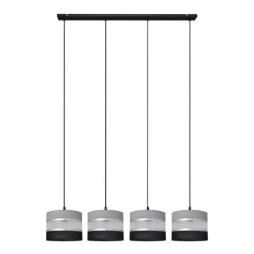 Lampadario a sospensione con filo HELEN 4xE27/15W/230V nero/grigio/argento