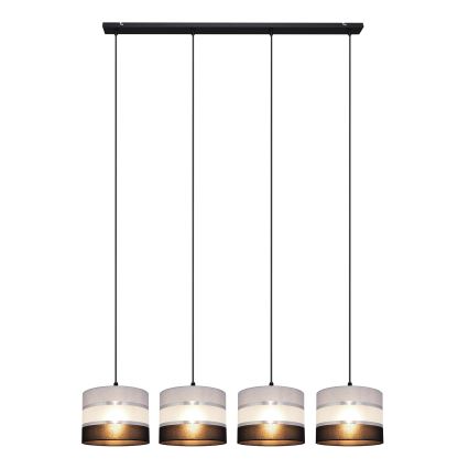 Lampadario a sospensione con filo HELEN 4xE27/15W/230V nero/grigio/argento
