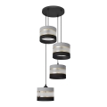 Lampadario a sospensione con filo HELEN 4xE27/15W/230V nero/grigio/oro