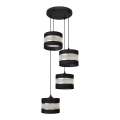 Lampadario a sospensione con filo HELEN 4xE27/15W/230V nero/oro