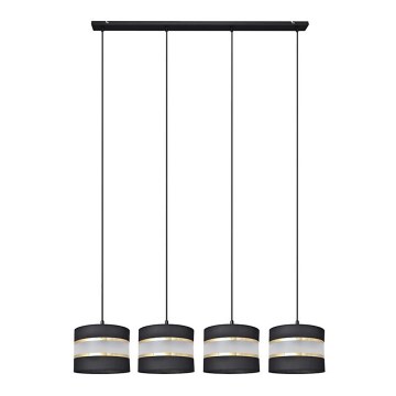 Lampadario a sospensione con filo HELEN 4xE27/15W/230V nero/oro