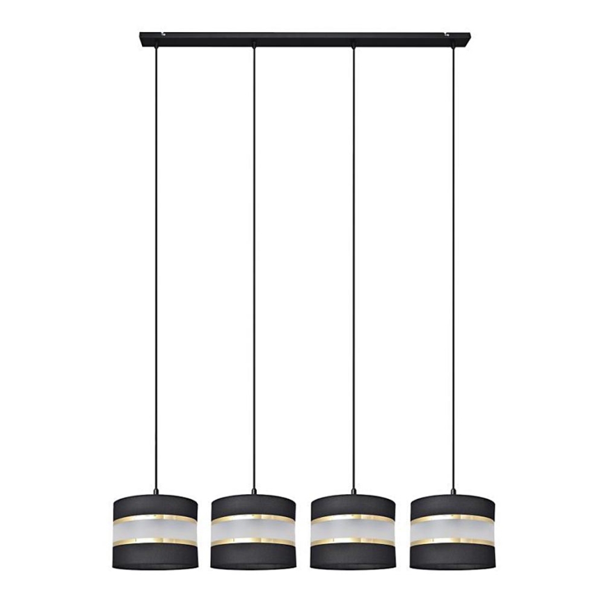 Lampadario a sospensione con filo HELEN 4xE27/15W/230V nero/oro