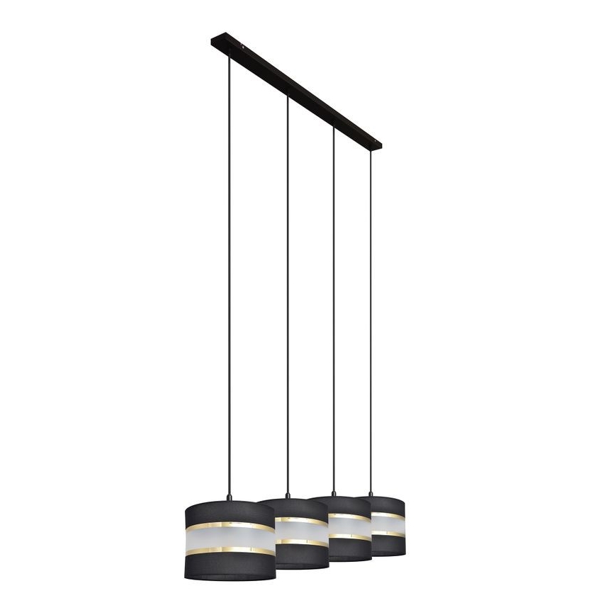 Lampadario a sospensione con filo HELEN 4xE27/15W/230V nero/oro