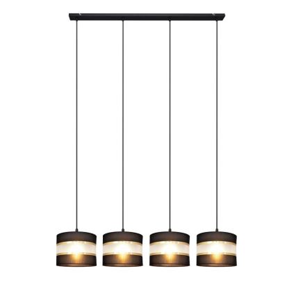 Lampadario a sospensione con filo HELEN 4xE27/15W/230V nero/oro