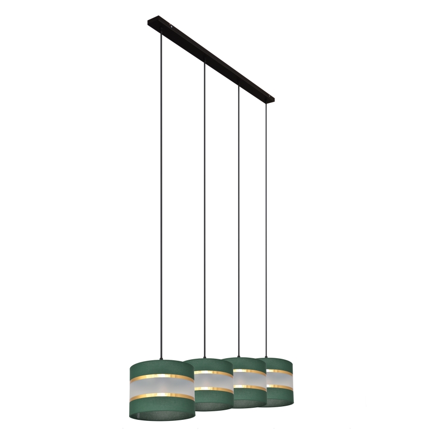Lampadario a sospensione con filo HELEN 4xE27/15W/230V verde/oro