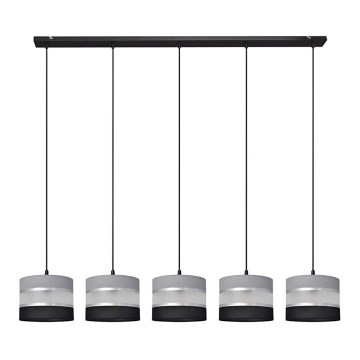 Lampadario a sospensione con filo HELEN 5xE27/15W/230V nero/grigio/argento