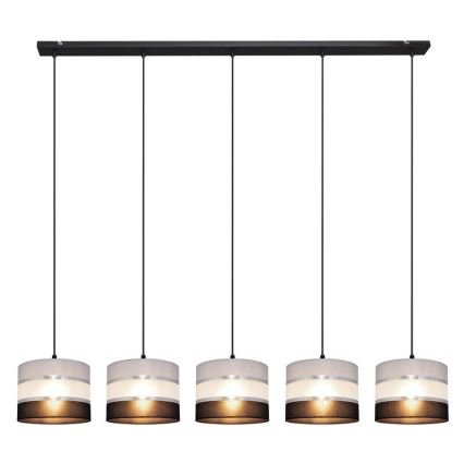 Lampadario a sospensione con filo HELEN 5xE27/15W/230V nero/grigio/argento