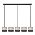 Lampadario a sospensione con filo HELEN 5xE27/15W/230V nero/grigio/oro