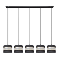 Lampadario a sospensione con filo HELEN 5xE27/15W/230V nero/oro