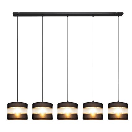 Lampadario a sospensione con filo HELEN 5xE27/15W/230V nero/oro
