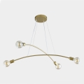 Lampadario a sospensione con filo HELIX 4xE27/60W/230V oro