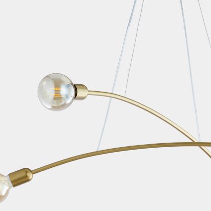 Lampadario a sospensione con filo HELIX 4xE27/60W/230V oro