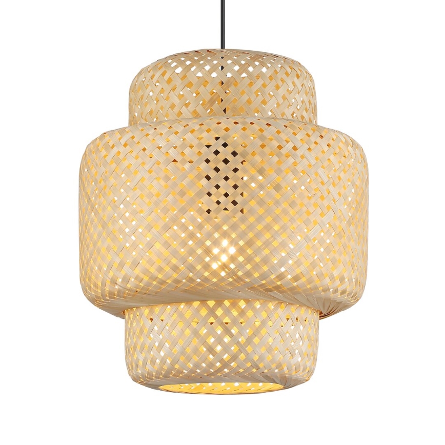 Lampadario a sospensione con filo HESTIA 1xE27/60W/230V diametro 30 cm bambù