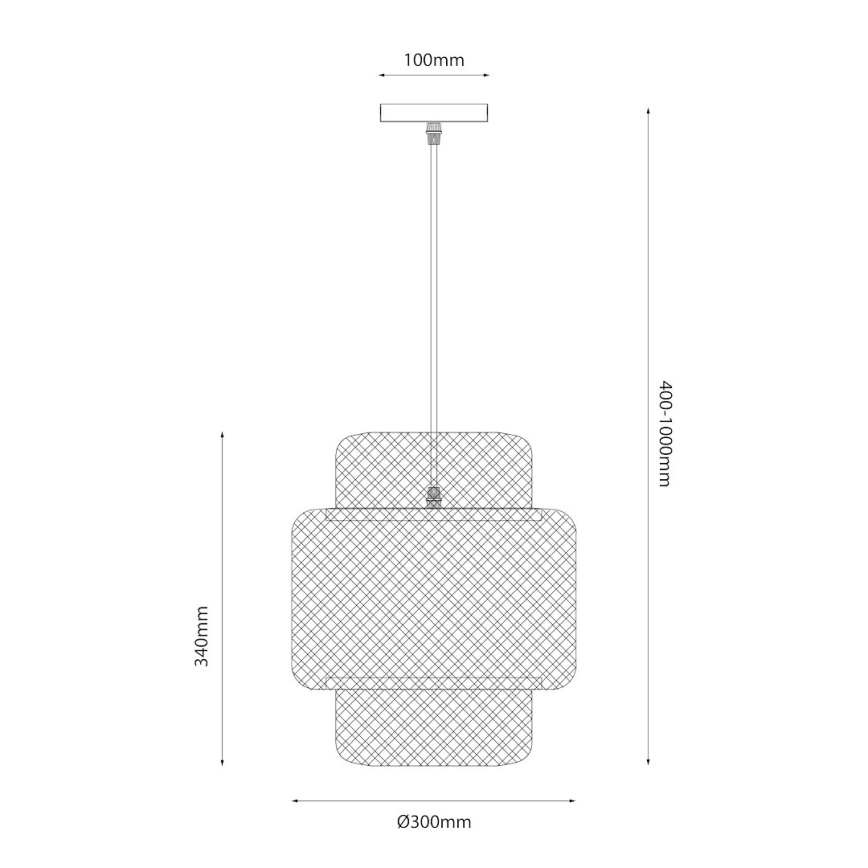 Lampadario a sospensione con filo HESTIA 1xE27/60W/230V diametro 30 cm bambù