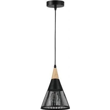 Lampadario a sospensione con filo HIRA 1xE27/60W/230V diametro 18 cm nero