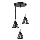 Lampadario a sospensione con filo HIRA 3xE27/60W/230V diametro 40 cm nero